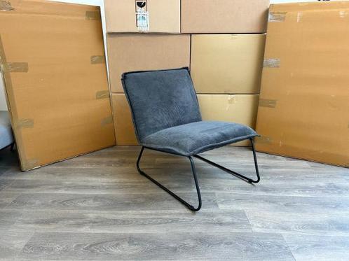 Veiling -  Fauteuil Cas - Design - Lounge - Ribstof - Grijs, Huis en Inrichting, Fauteuils, Nieuw