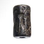 Oud Babylonisch Hematiet Cilinderzegel met God Lugal