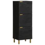 vidaXL Hoge kast 40x33x110 cm bewerkt hout zwart, Huis en Inrichting, Woonaccessoires | Cd- en Dvd-rekken, Verzenden, Nieuw