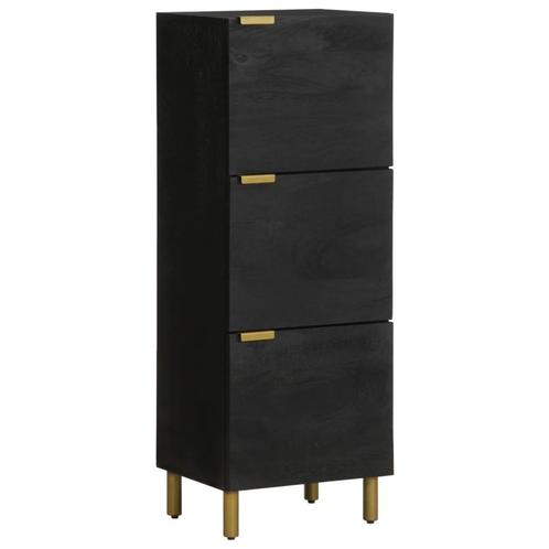 vidaXL Hoge kast 40x33x110 cm bewerkt hout zwart, Huis en Inrichting, Woonaccessoires | Cd- en Dvd-rekken, Nieuw, Verzenden