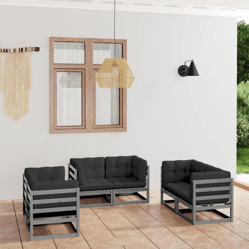 vidaXL Salon de jardin 6 pcs avec coussins Bois de pin, Jardin & Terrasse, Ensembles de jardin, Salons de jardin, Neuf, Envoi