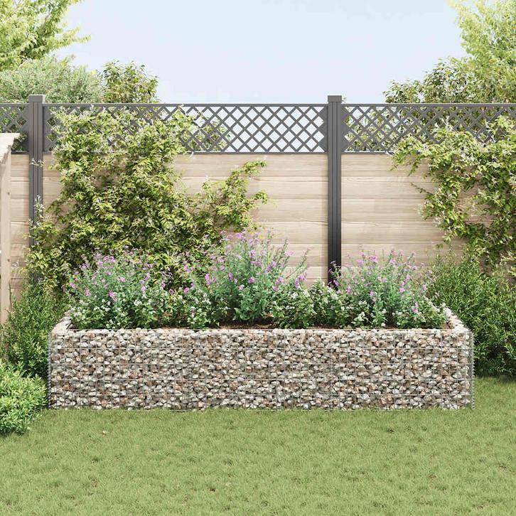 vidaXL Gabion plantenbak verhoogd 270x90x50 cm staal, Tuin en Terras, Bloempotten, Nieuw, Verzenden