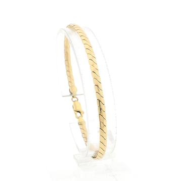 Gouden S-schakel armband | 19 cm (unisex, heren sieraad) beschikbaar voor biedingen