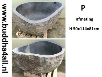 Grote natuursteen bak /pot, tsubukai, minivijver, plantenbak, Ophalen of Verzenden