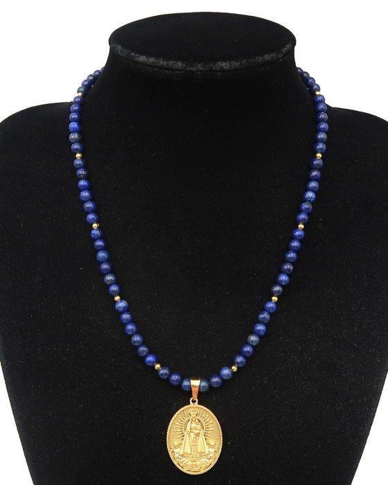 Lapis lazuli - Hanger van de Maagd Miraculeuse: Moederlijke, Antiek en Kunst, Antiek | Boeken en Manuscripten
