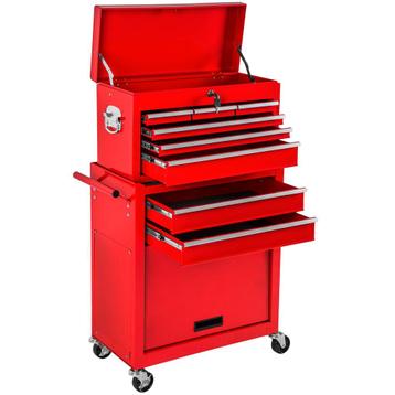 tectake Gereedschapswagen met 10 vakken - rood beschikbaar voor biedingen