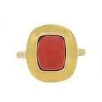 Ring Geel goud, Mediterraan rood koraal, Bijoux, Sacs & Beauté
