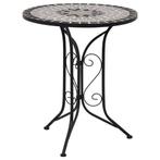 Bistrotafel Mozaiek 60cm Grijs - - Topdeal! Tweede Kansje, Tuin en Terras, Tuintafels, Verzenden, Nieuw, Rond, Metaal