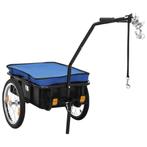 vidaXL Fietstrailer/trekwagen 155x60x83 cm staal blauw, Verzenden