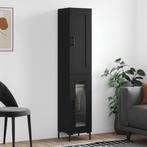 vidaXL Hoge kast 34,5x34x180 cm bewerkt hout zwart, Huis en Inrichting, Verzenden, Nieuw