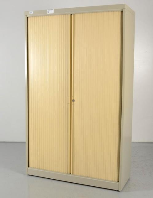 Mewaf roldeurkast, creme, 198 x 120 cm, incl. 4 legborden, Maison & Meubles, Armoires | Armoires à porte coulissante & Armoires à archives