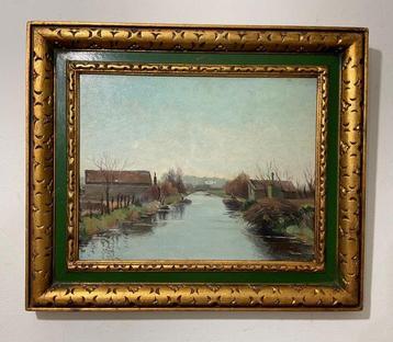 N. de Vos (XX) - Bootje op het Water