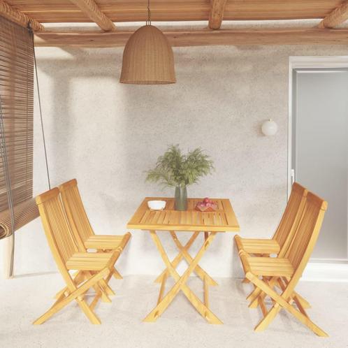 vidaXL 5-delige Tuinset massief teakhout, Tuin en Terras, Tuinsets en Loungesets, Tuinset, Nieuw, Verzenden