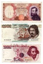 Italië. - 11 banconote da 50 cent. a 100.000 lire (Zonder, Postzegels en Munten