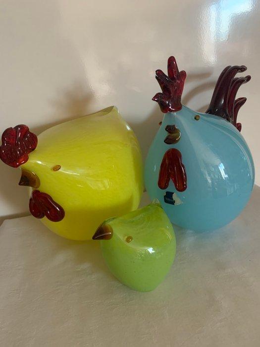 Villeroy & Boch - Beeld, Kippen - 24 cm - Glas, Antiquités & Art, Antiquités | Verre & Cristal