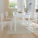 vidaXL Eetkamerstoelen 4 st massief rubberwood en fluweel, Huis en Inrichting, Verzenden, Nieuw