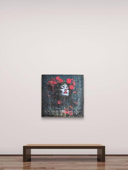 Nicole Lubbers - She Blossomed Anyway XL, Antiek en Kunst, Kunst | Schilderijen | Modern
