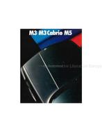 1988 BMW M3 CABRIOLET M5 BROCHURE ENGELS, Livres, Autos | Brochures & Magazines, Ophalen of Verzenden