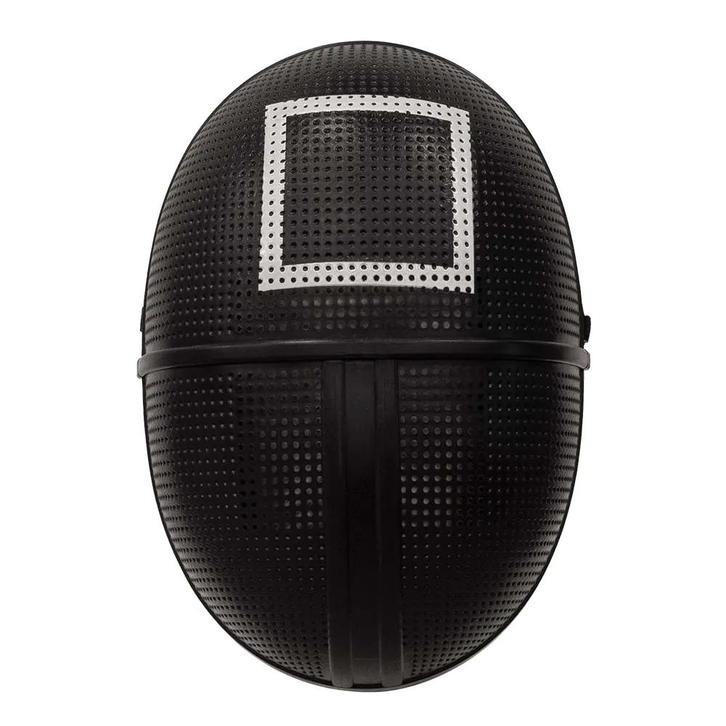 Masker Zwart Vierkant Squid Game, Hobby en Vrije tijd, Feestartikelen, Nieuw, Verzenden