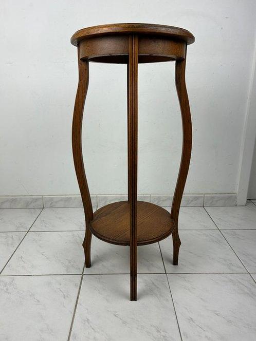 Plantentafel - Eik, Hout - Piëdestal, Antiek en Kunst, Curiosa en Brocante
