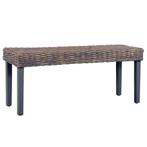 vidaXL Bankje 110 cm natuurlijk kubu rattan en massief, Huis en Inrichting, Verzenden, Nieuw