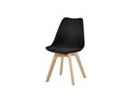HW- Zwarte stoel met houten poten (6x), Huis en Inrichting, Nieuw