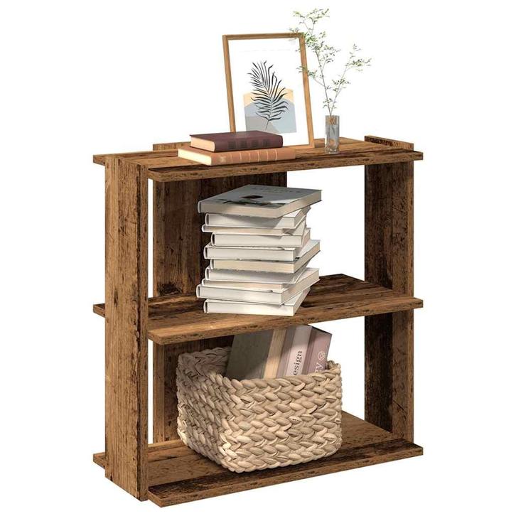 vidaXL Boekenkast 3-laags 60x30x60 cm bewerkt hout oud, Huis en Inrichting, Kasten | Boekenkasten, Nieuw, Verzenden