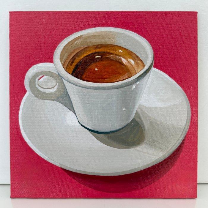 Cansu Rossi - Espresso on Raspberry Pink, Antiek en Kunst, Kunst | Schilderijen | Modern