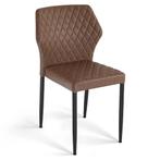 Stoel | Kunstleer/Metaal | Bruin | Zwarte Poten |, Zakelijke goederen, Verzenden, Nieuw in verpakking