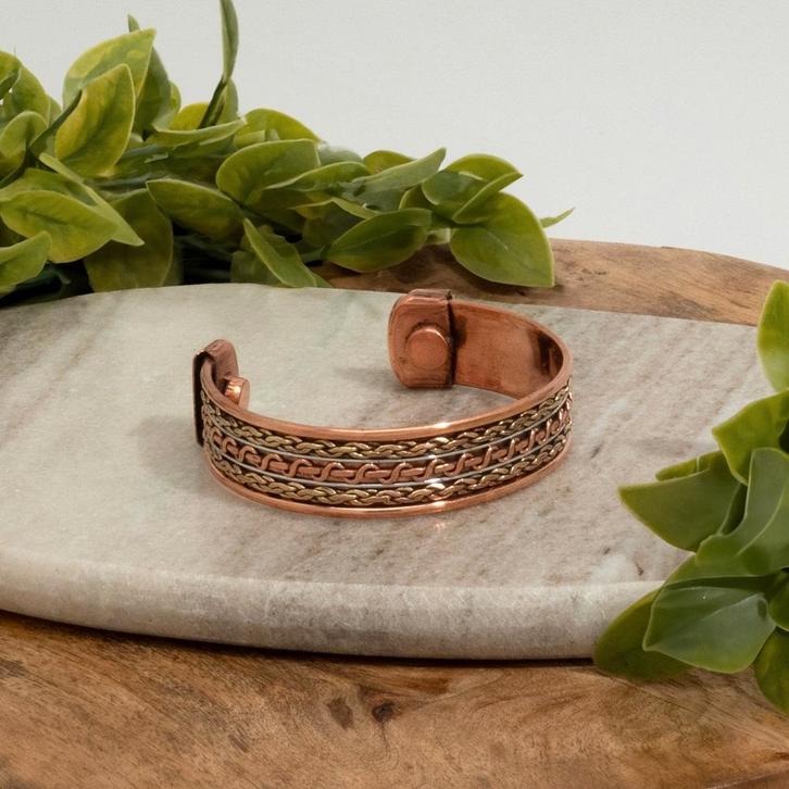 Koperen gezondheids-klemarmband met 2 magneten, Sport en Fitness, Gezondheidsproducten en Wellness, Ophalen of Verzenden