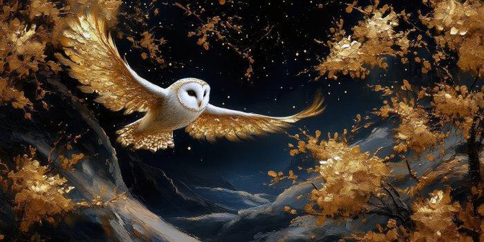 Iconica - The Gilded Guardian of the Night · XXL, Antiek en Kunst, Kunst | Schilderijen | Modern