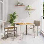 vidaXL Tuin Eettafel Set 3 pcs Grijs 90 x 90 x 75 cm poly, Tuin en Terras, Tuinstoelen, Verzenden, Nieuw