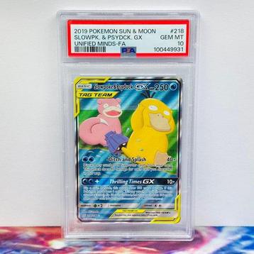Pokémon Graded card - Slowpoke & Psyduck GX #218 Unified