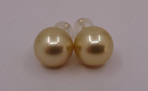 Oorbellen - 14 karaat Geel goud - 10x11mm Zuidzeeparels, Handtassen en Accessoires, Oorbellen