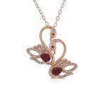 Hanger - 18 karaat Roségoud -  0.54ct. tw. Robijn - Diamant