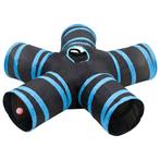 vidaXL Kattentunnel 5-voudig 25 cm polyester zwart en blauw, Kinderen en Baby's, Verzenden, Nieuw
