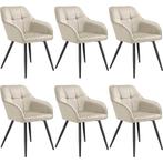 tectake Eetkamerstoel Marilyn, fluweeloptiek, gestikt patroo, Verzenden