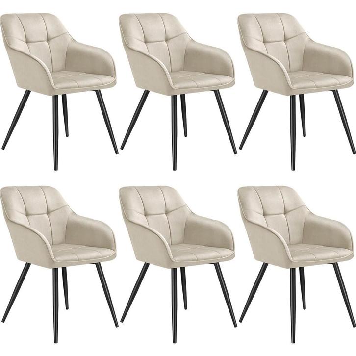 tectake Eetkamerstoel Marilyn, fluweeloptiek, gestikt patroo, Huis en Inrichting, Stoelen, Verzenden