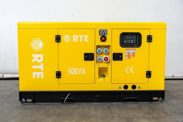 Veiling: Generator RTE 6739 Diesel 50kVA 2025 Nieuw, Articles professionnels, Machines & Construction | Générateurs, Enlèvement