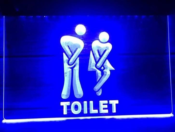 WC toilet neon bord lamp LED verlichting reclame lichtbak #2, Huis en Inrichting, Lampen | Overige, Nieuw, Verzenden