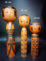 Beeldje (7) - Zeven zeldzame traditionele kokeshi in zwarte, Antiek en Kunst
