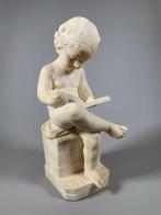 sculptuur, Lenfant scribe daprès Canova - 43 cm - Marmer