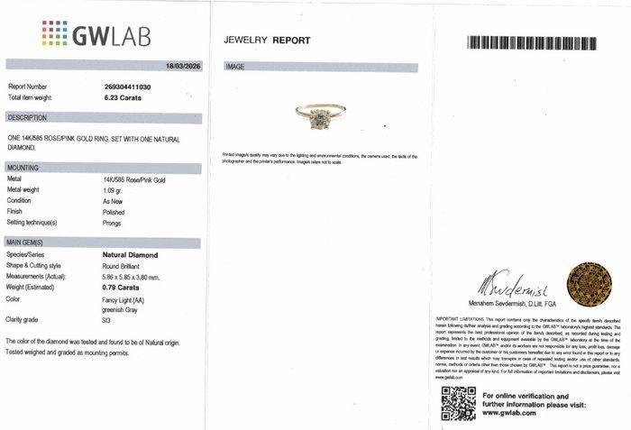 Zonder minimumprijs - Verlovingsring - 14 karaat Roségoud -, Handtassen en Accessoires, Antieke sieraden