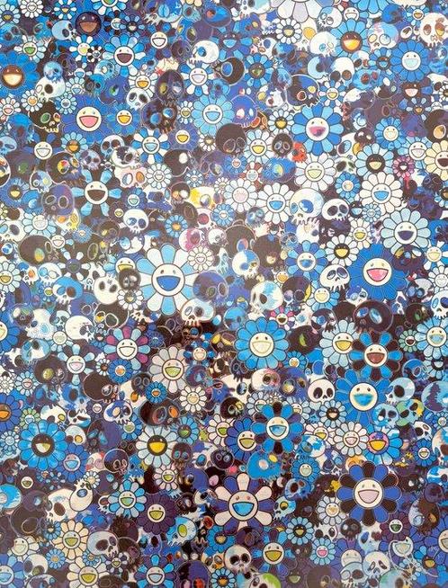 Takashi Murakami (1962) - Blue Flower & Skull, Antiek en Kunst, Antiek | Overige Antiek