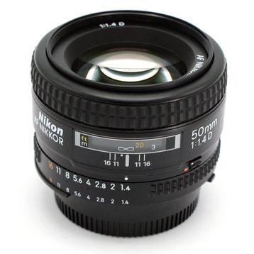 Nikon AF 50mm f/1.4 D met doos en filter | Prime lens beschikbaar voor biedingen