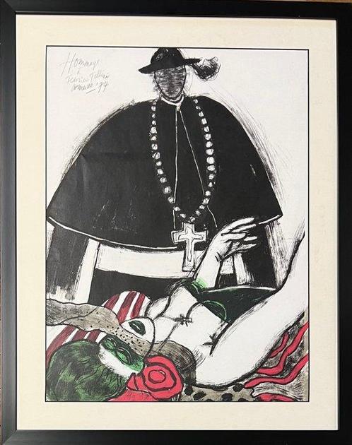 Corneille (1922-2010) - Hommage à Federico Fellini, Antiek en Kunst, Kunst | Schilderijen | Modern
