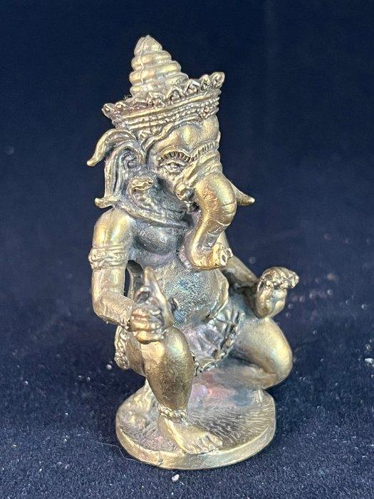 Beeld, Set Hindoe Boeddha beelden en diya - 13.5 cm - Brons, Antiek en Kunst, Kunst | Niet-Westerse kunst