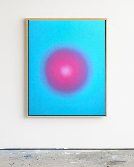Sven Pels - Pink on Blue - Abstract Modern Art, Antiek en Kunst, Kunst | Schilderijen | Modern