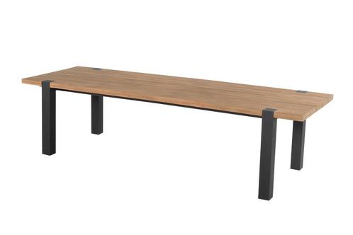 Hartman Esmee tuintafel zwart met teak blad 280 x 100 cm, Tuin en Terras, Tuinsets en Loungesets