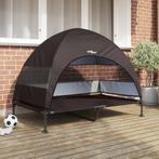 vidaXL Verhoogd Hondenbed met Afneembaar Dak Bruin XL Staal, Dieren en Toebehoren, Verzenden, Nieuw